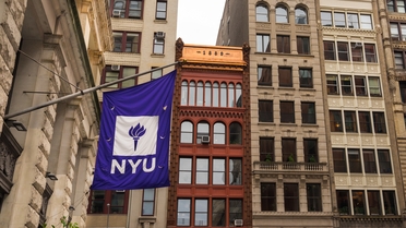 nyu flag off building